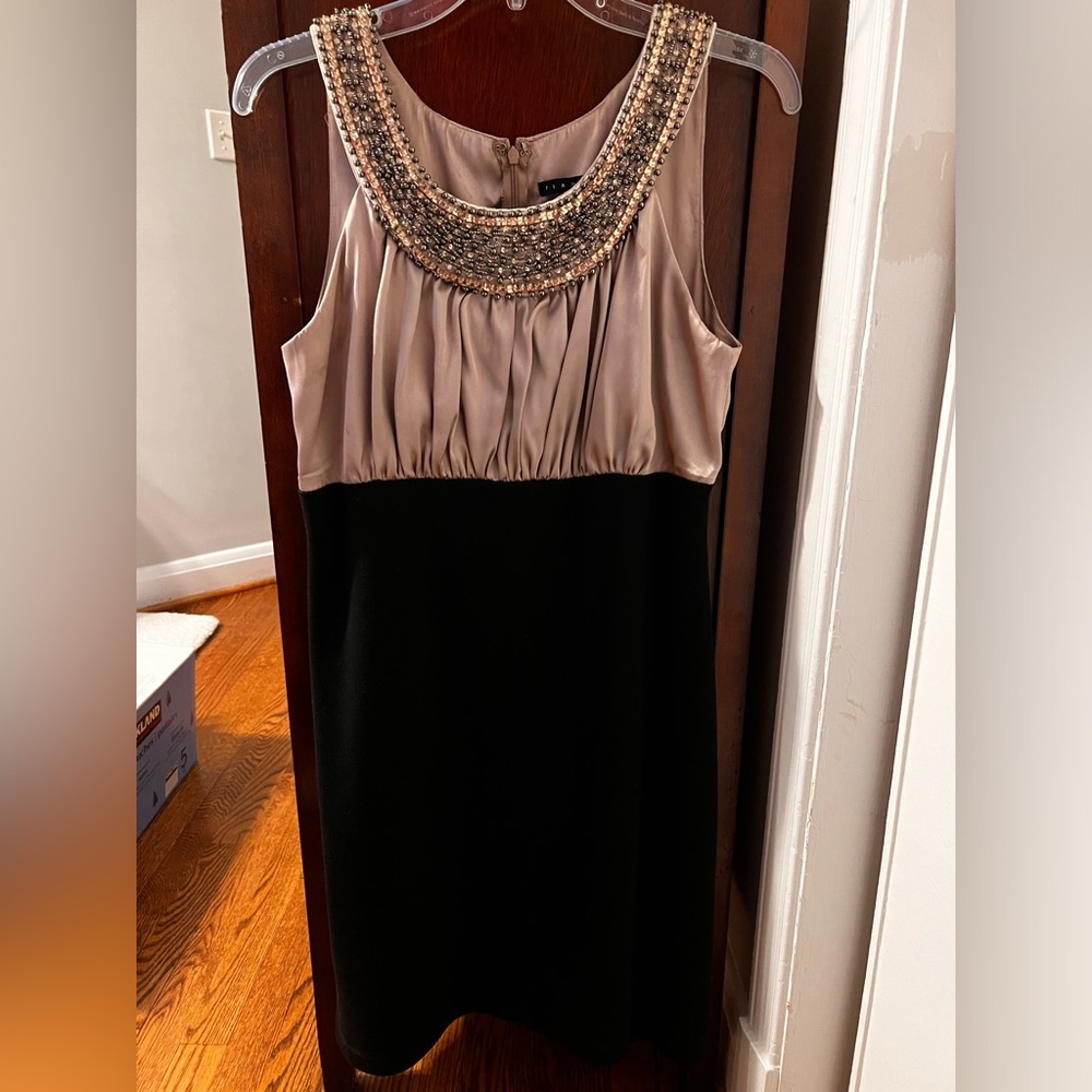 Gold and Black Beaded Cocktail Dress